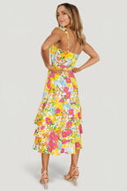 Dani Ruffle Tiered Midi Dress | Multi Floral