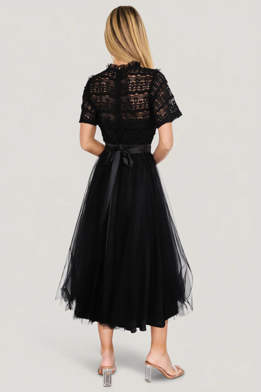 Darcy Tulle Midi Dress | Black