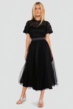 Darcy Tulle Midi Dress | Black