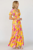 Darla Maxi Dress | Yellow + Pink Floral