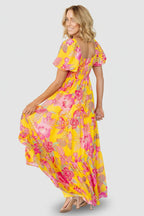 Darla Maxi Dress | Yellow + Pink Floral