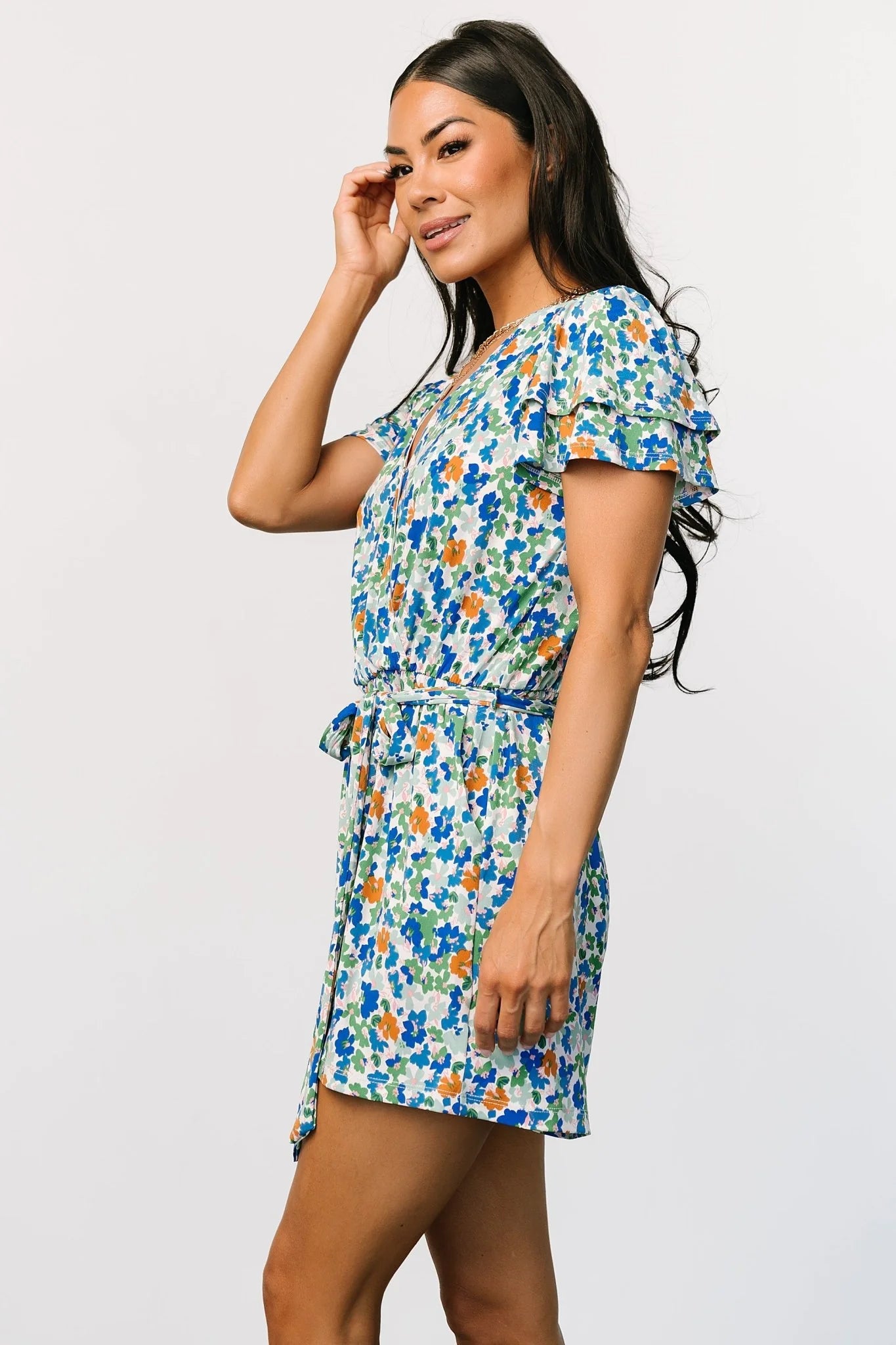 Daytona Romper | Blue + Green Multi