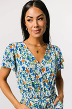 Daytona Romper | Blue + Green Multi