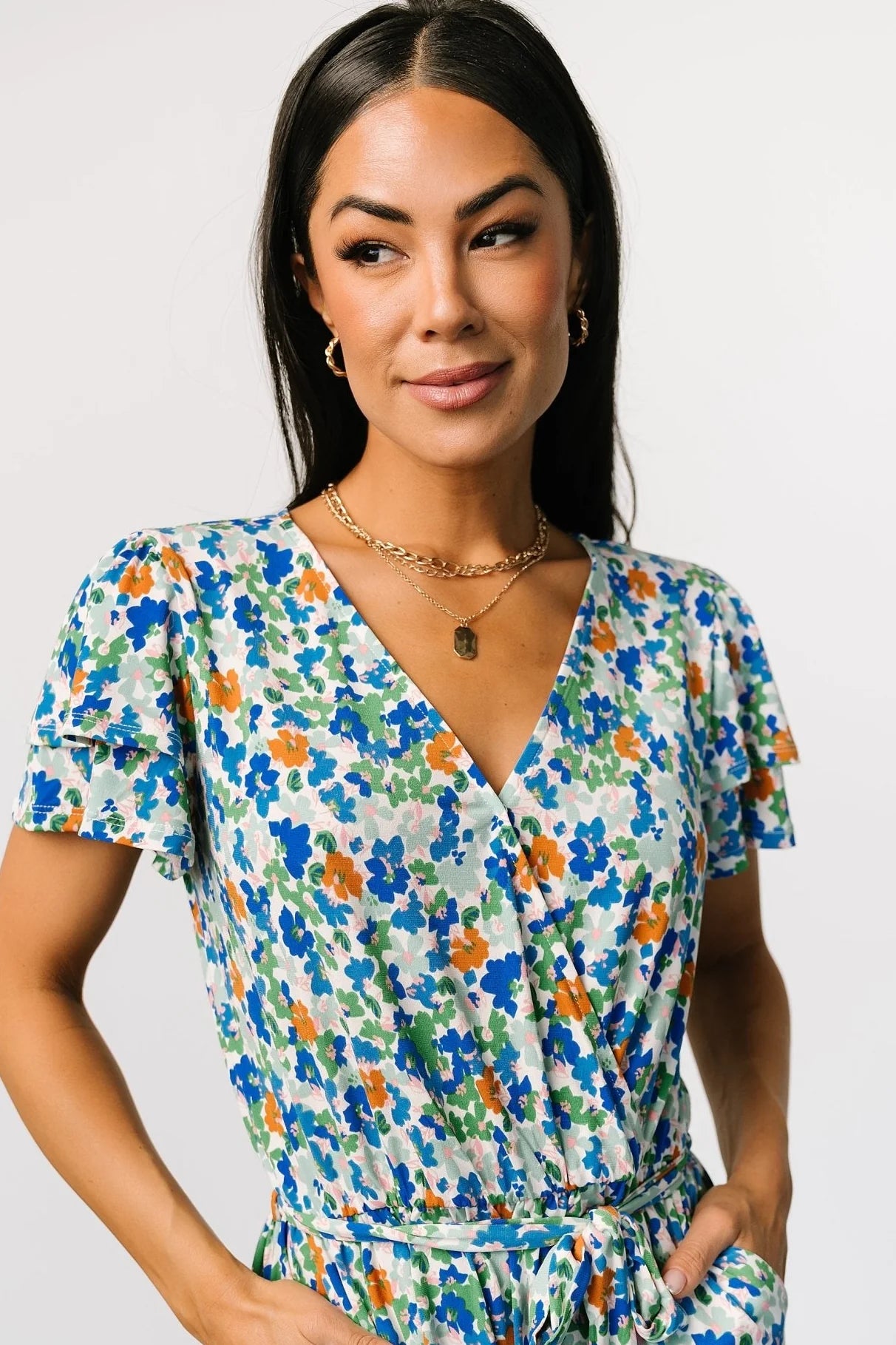 Daytona Romper | Blue + Green Multi