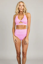 Del Mar Ribbed Bikini Top | Pink