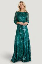 Destiny Sequin Maxi Dress | Emerald