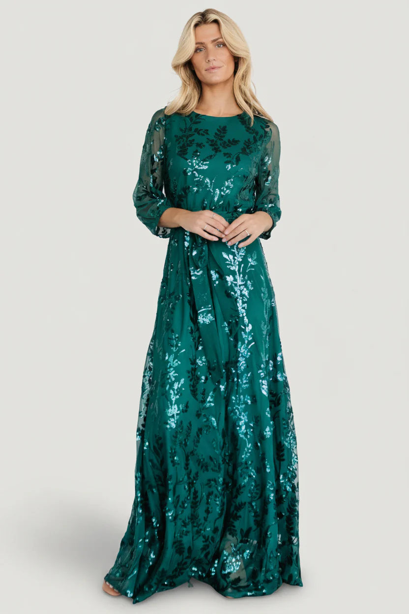 Destiny Sequin Maxi Dress | Emerald