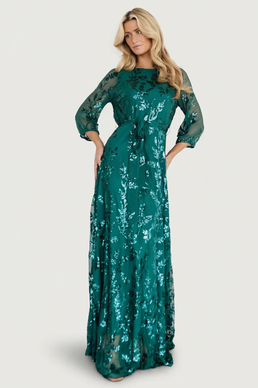 Destiny Sequin Maxi Dress | Emerald