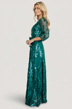 Destiny Sequin Maxi Dress | Emerald