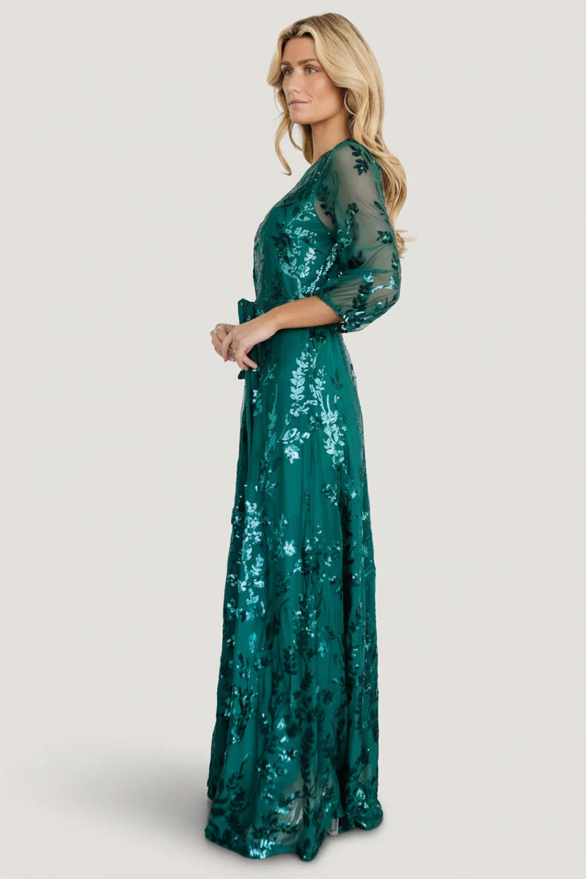 Destiny Sequin Maxi Dress | Emerald