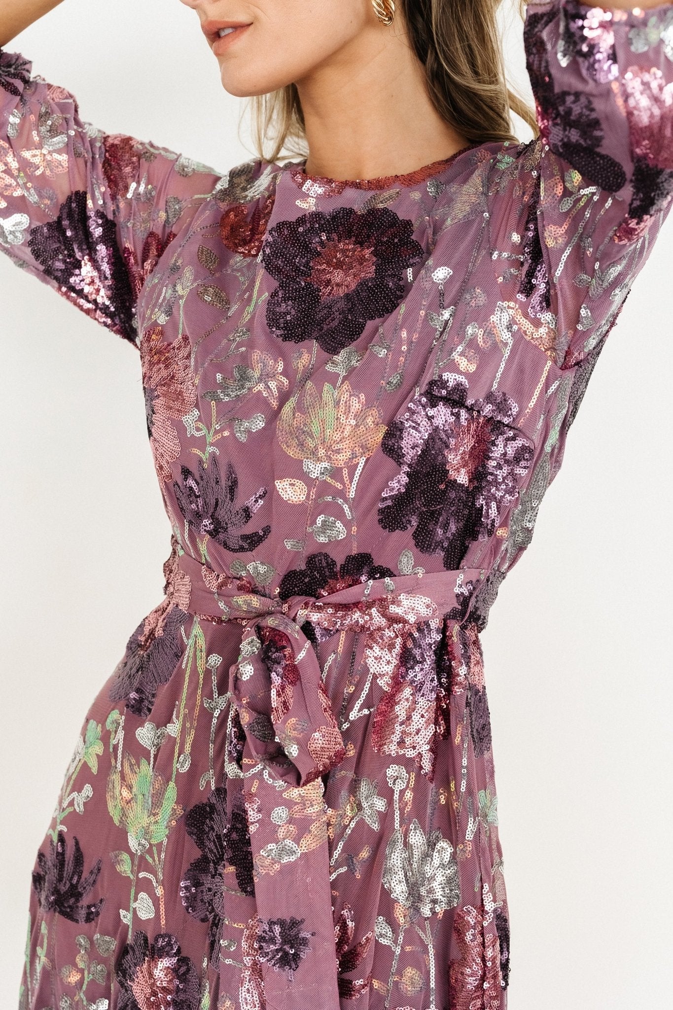 Destiny Sequin Maxi Dress | Lilac Floral