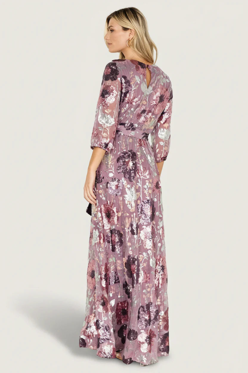 Destiny Sequin Maxi Dress | Lilac Floral