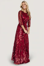 Destiny Sequin Maxi Dress | Wine