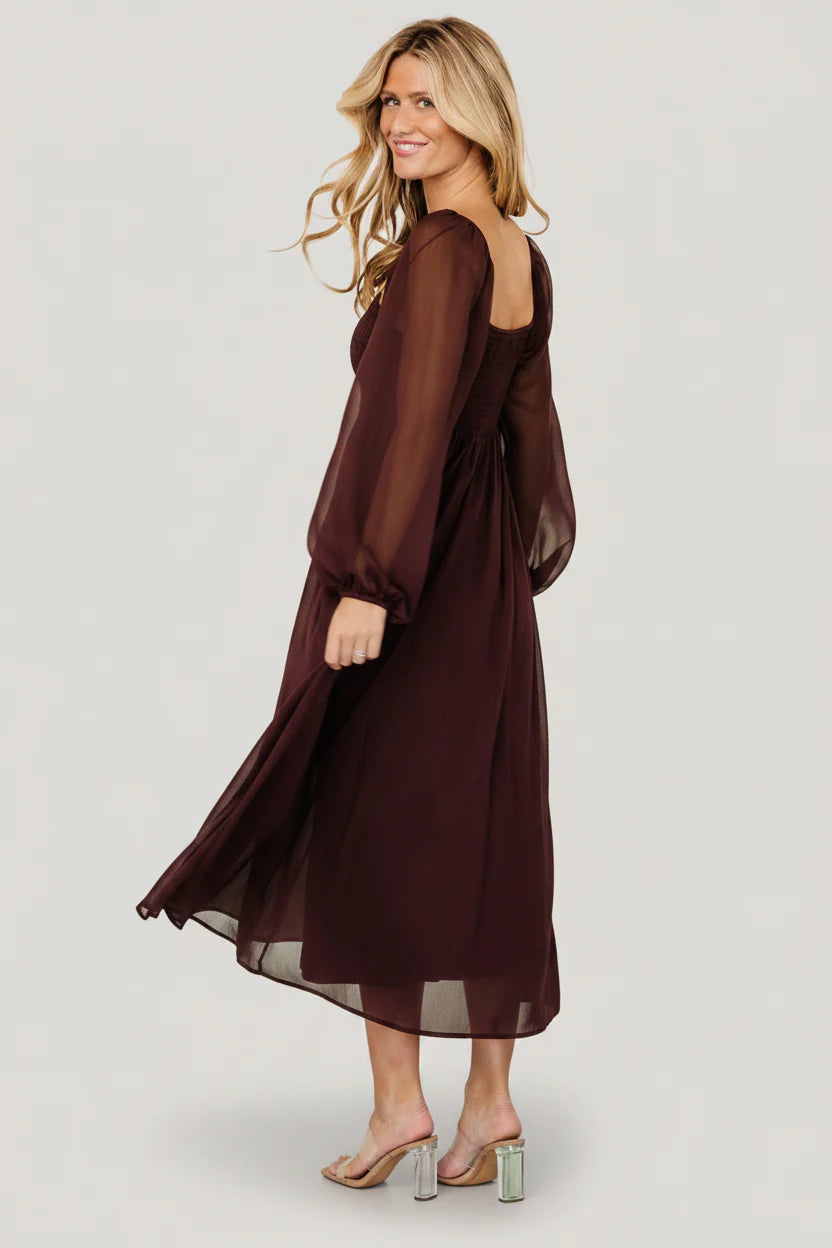 Dione Midi Dress | Mahogany