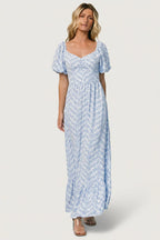 Durban Maxi Dress | Dusty Blue Print