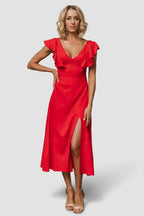 Elena Midi Dress | Red