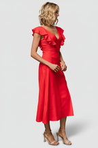 Elena Midi Dress | Red