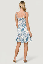 Emelyn Short Dress | Cream + Blue