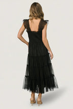 Emma Smocked Tulle Dress | Black