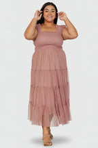 Emma Smocked Tulle Dress | Dusty Rose