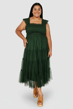 Emma Smocked Tulle Dress | Green