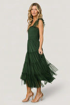 Emma Smocked Tulle Dress | Green