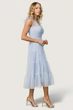 Emma Smocked Tulle Dress | Light Blue