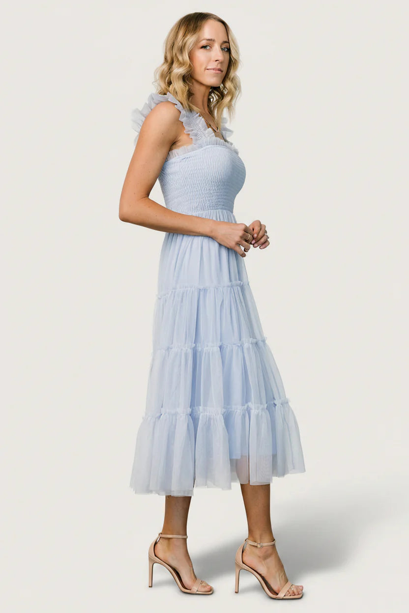 Emma Smocked Tulle Dress | Light Blue