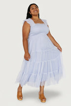 Emma Smocked Tulle Dress | Light Blue