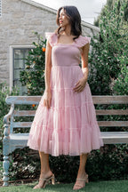 Emma Smocked Tulle Dress | Mauve