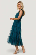 Emma Smocked Tulle Dress | Teal