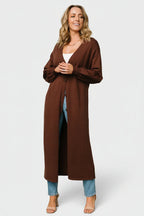 Ethel Long Cardigan | Dark Brown