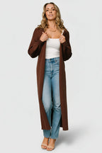 Ethel Long Cardigan | Dark Brown