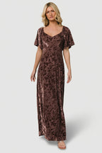 Everley Velvet Maxi Dress | Espresso