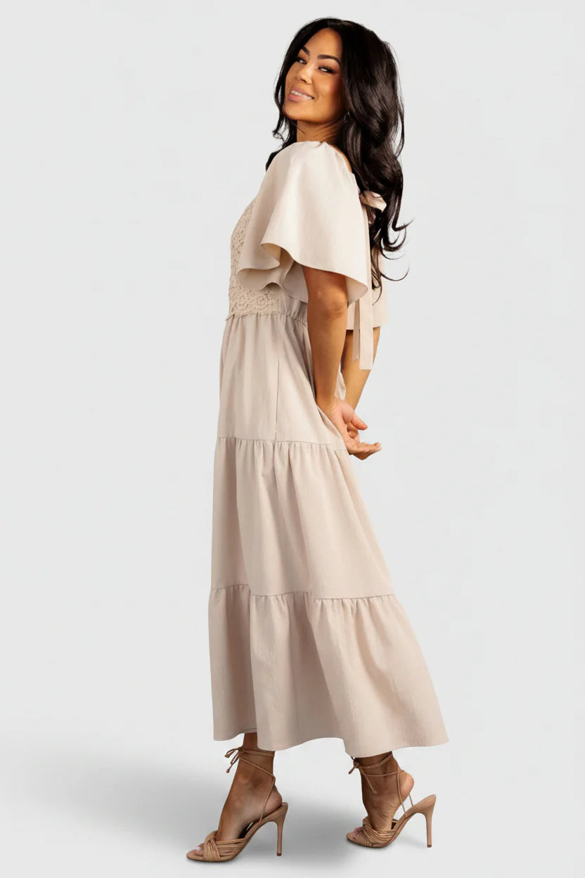 Fauna Lace Top Dress | Natural