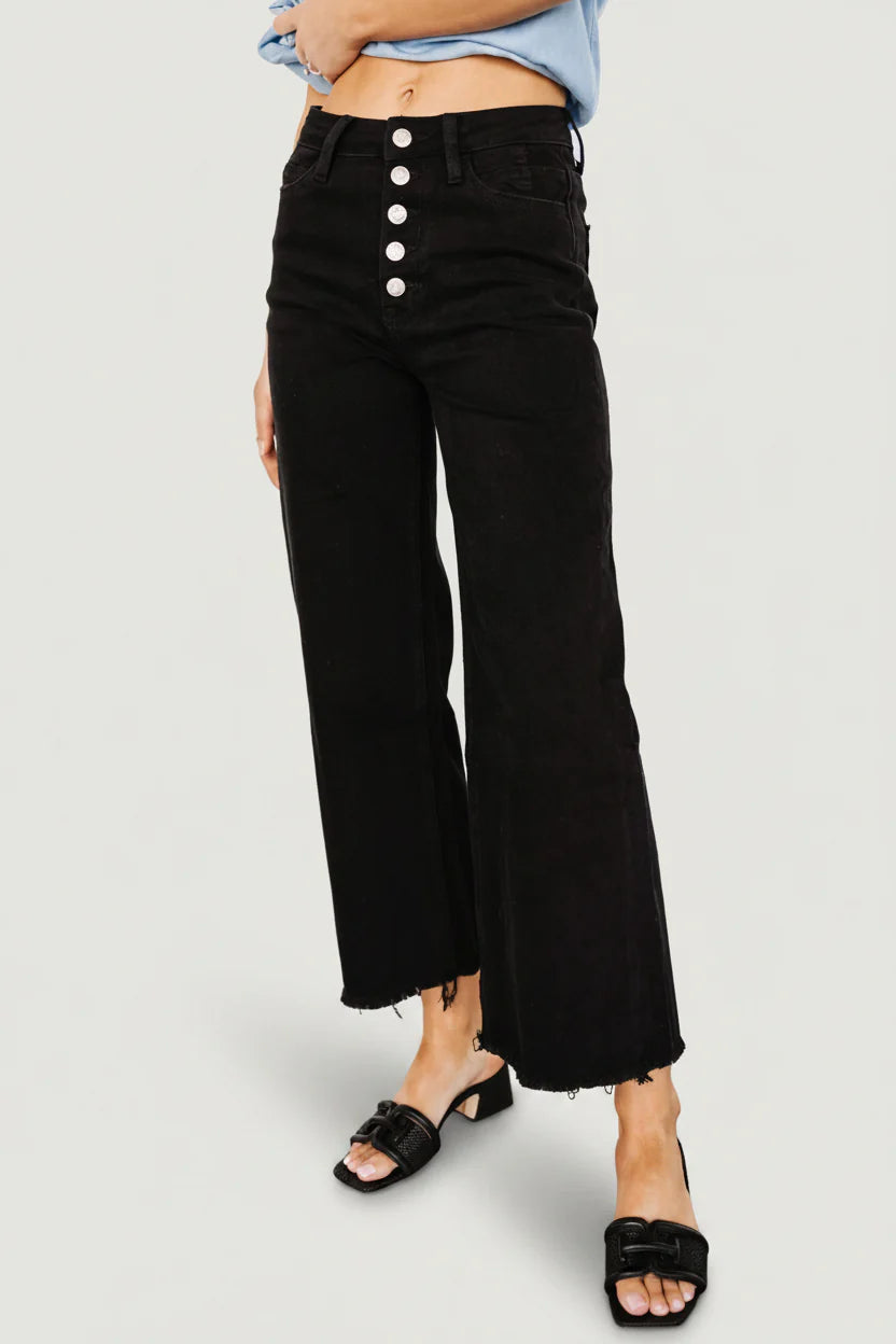 Georgie High Rise Wide Leg Jeans | Black