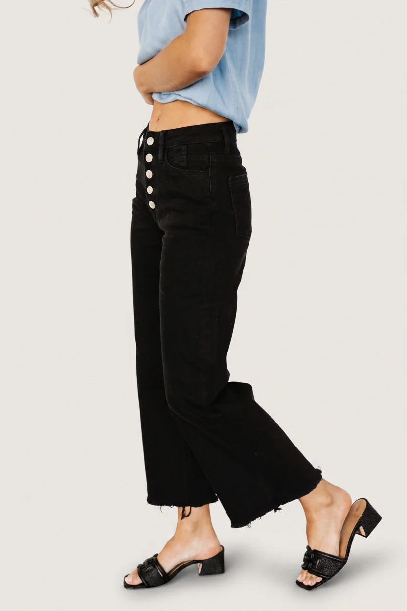 Georgie High Rise Wide Leg Jeans | Black