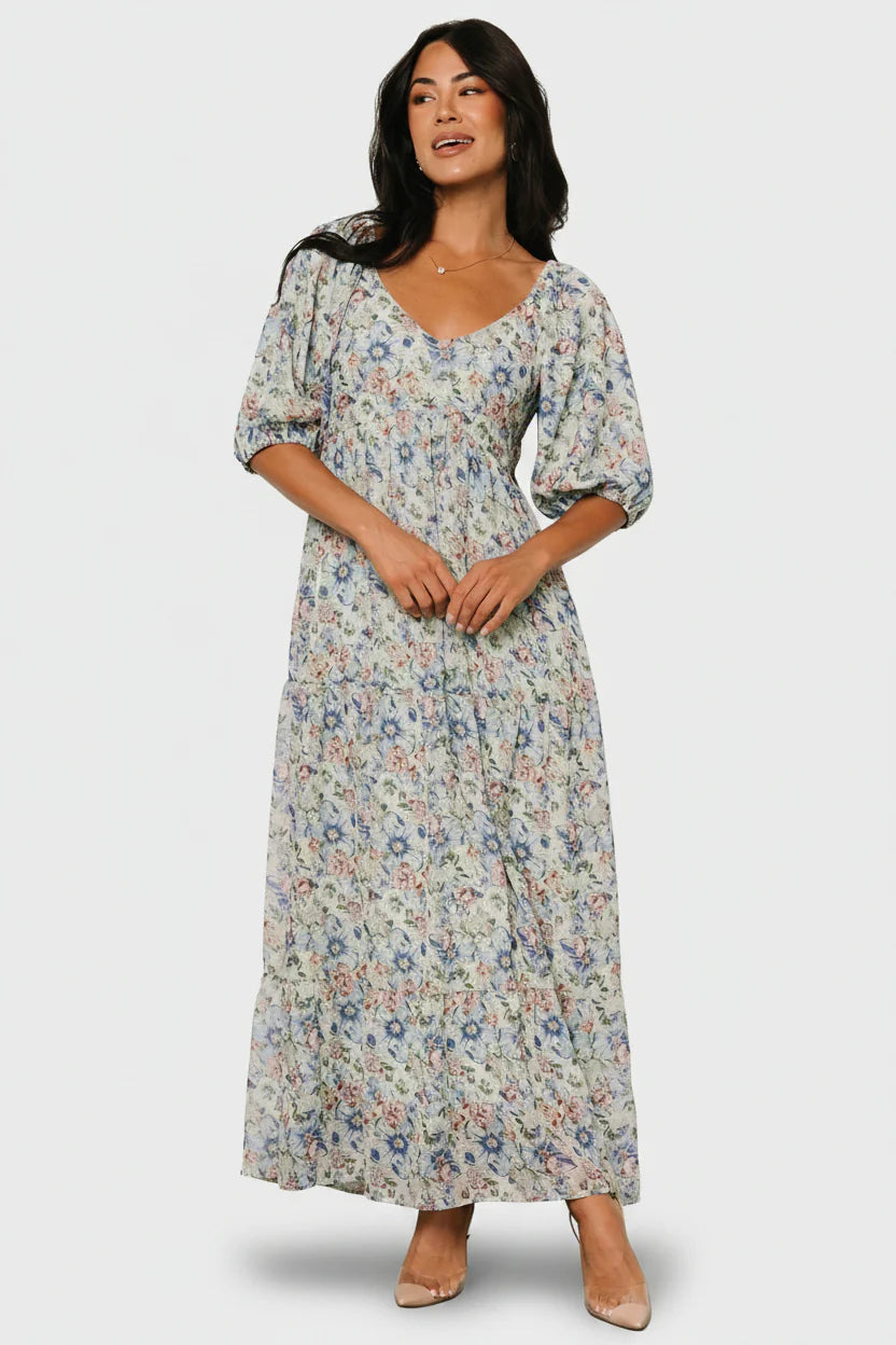 Ginny Maxi Dress | Light Green Floral