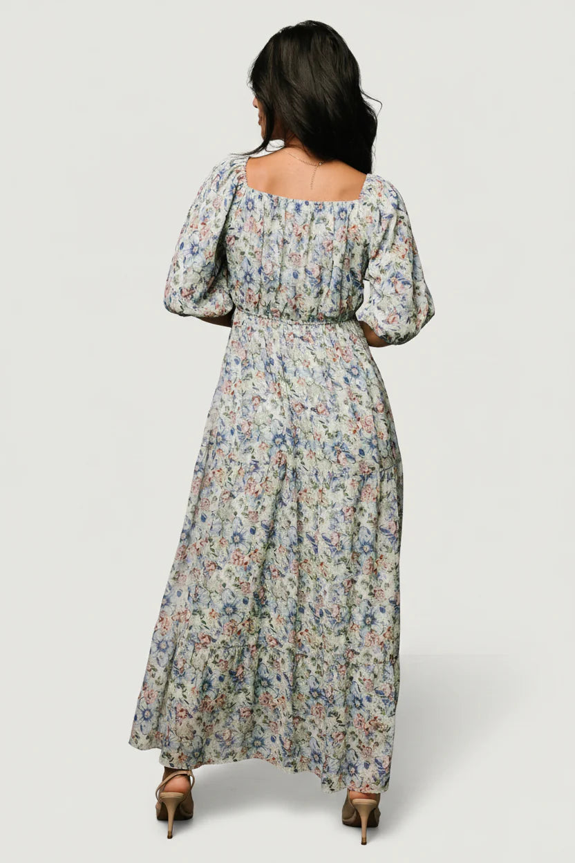 Ginny Maxi Dress | Light Green Floral
