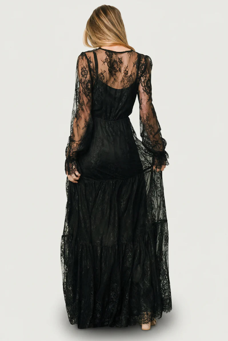 Gloria Lace Maxi Dress | Black