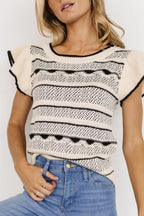 Herriman Knit Top | Cream + Black