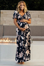 Hilaria Maxi Dress | Navy + Blush