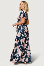 Hilaria Maxi Dress | Navy + Blush