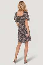 Idera Short Dress | Black Floral
