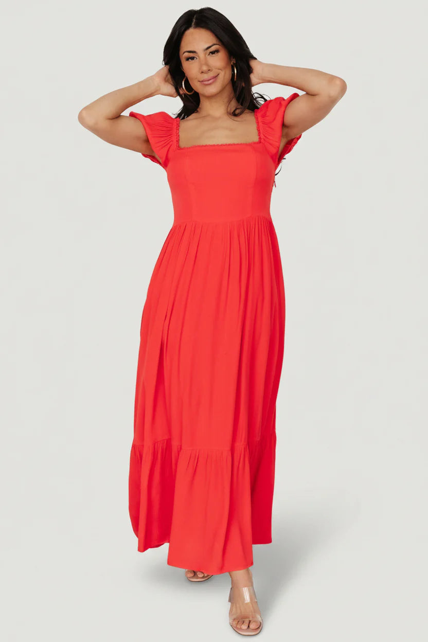 Ilona Maxi Dress | Cherry Red