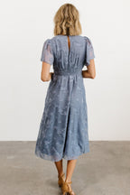 June Smocked Midi Dress | Blue