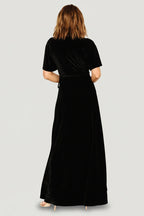 Katelyn Velvet Maxi Wrap Dress | Black