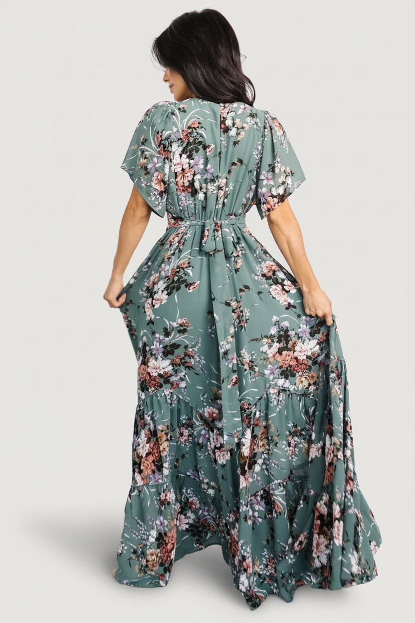 Katherine Maxi Dress | Dusty Green Floral