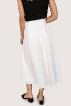 Katie Pleated Midi Skirt | Off White