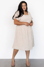 Keri Gathered Dress | Light Taupe